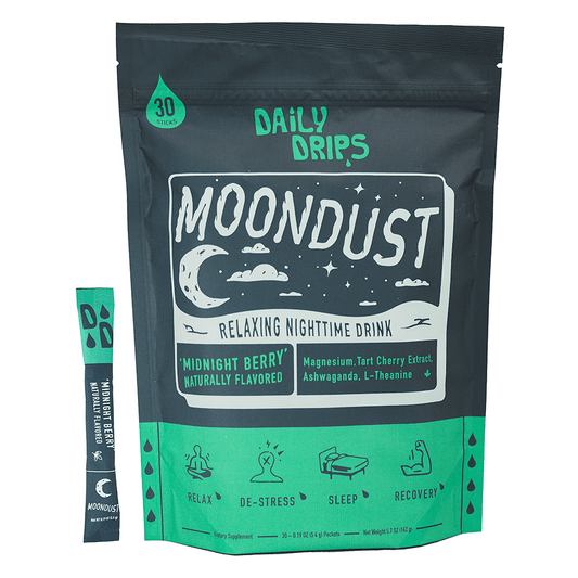 Moondust melatonin-free sleep drink mix with magnesium, tart cherry, ashwagandha, and L-theanine